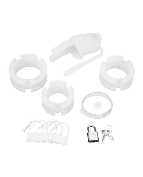 blue-line-2-silicone-mini-cock-cage-with-ball-divider-white2