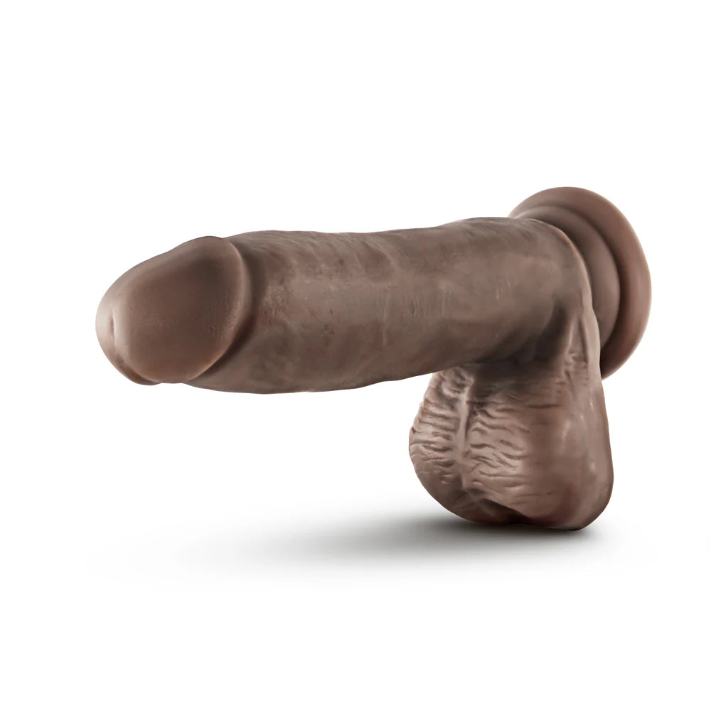 Dr. Skin Glide Realistic 7 in. Self-Lubricating Dildo with Balls Brown