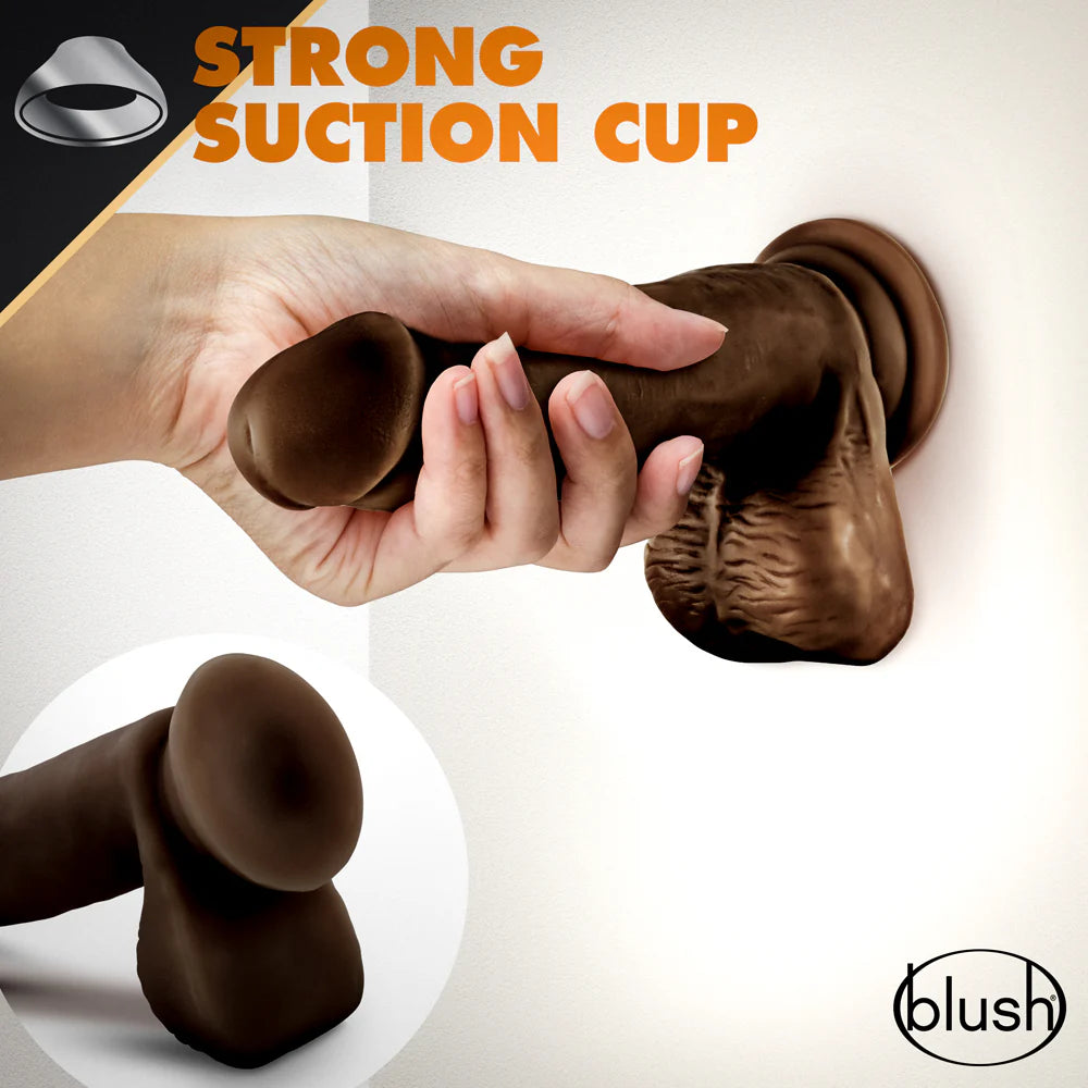 Dr. Skin Glide Realistic 7 in. Self-Lubricating Dildo with Balls Brown