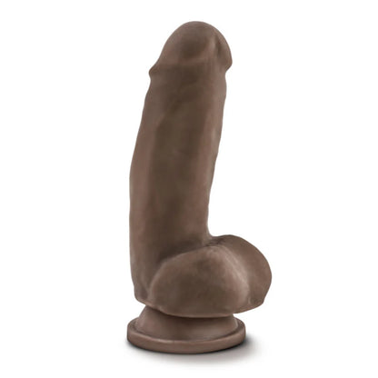Dr. Skin Plus Girthy 7 in. Triple Density Posable Dildo with Balls Brown