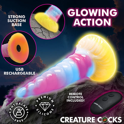Creature Cocks Unicorn Glow-in-the-Dark Vibrating Silicone Dildo