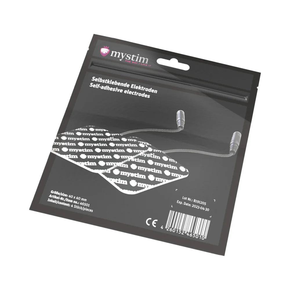 Mystim Replacement Square Electrode Pad 4-Pack